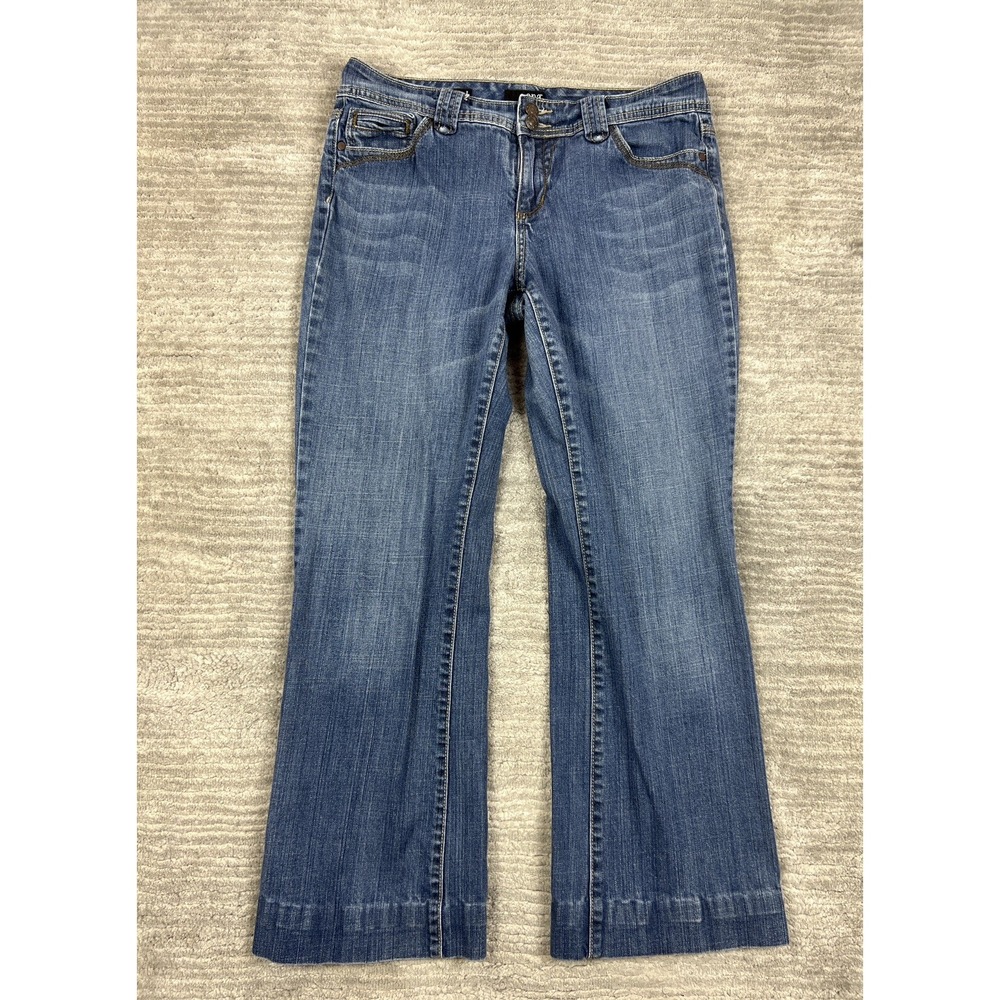 ana A New Approach Jeans Womens 10 Blue Modern Fit Flare Mid Rise Medium‎ Wash